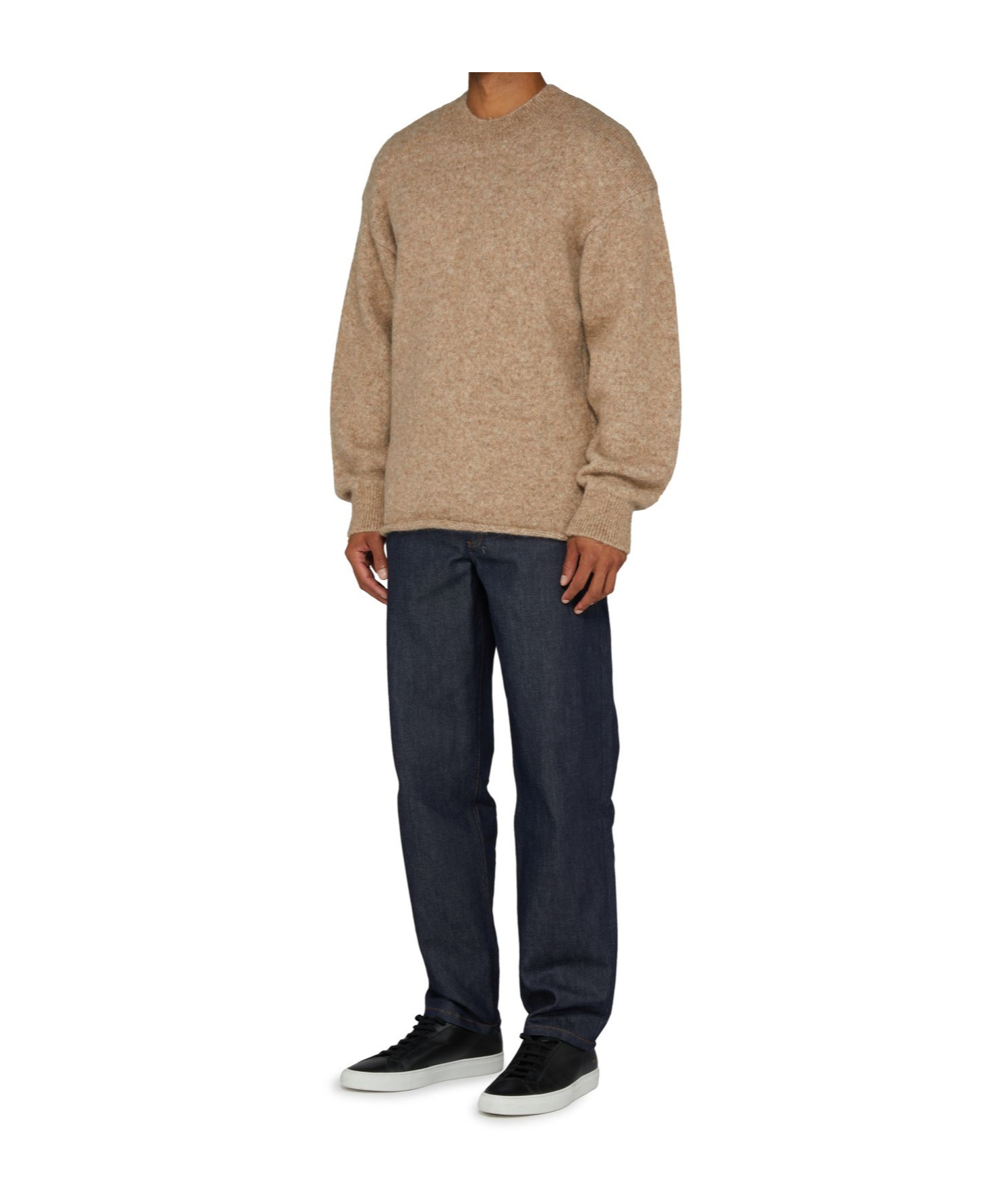 Jacquemus Logo Detailed Knitted Sweater In Beige