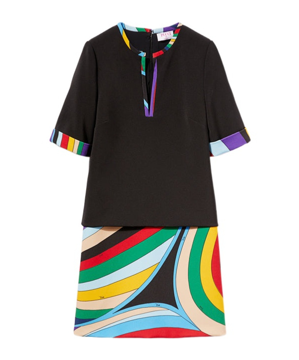 Pucci Mini Robe Imprimée Iride In Black