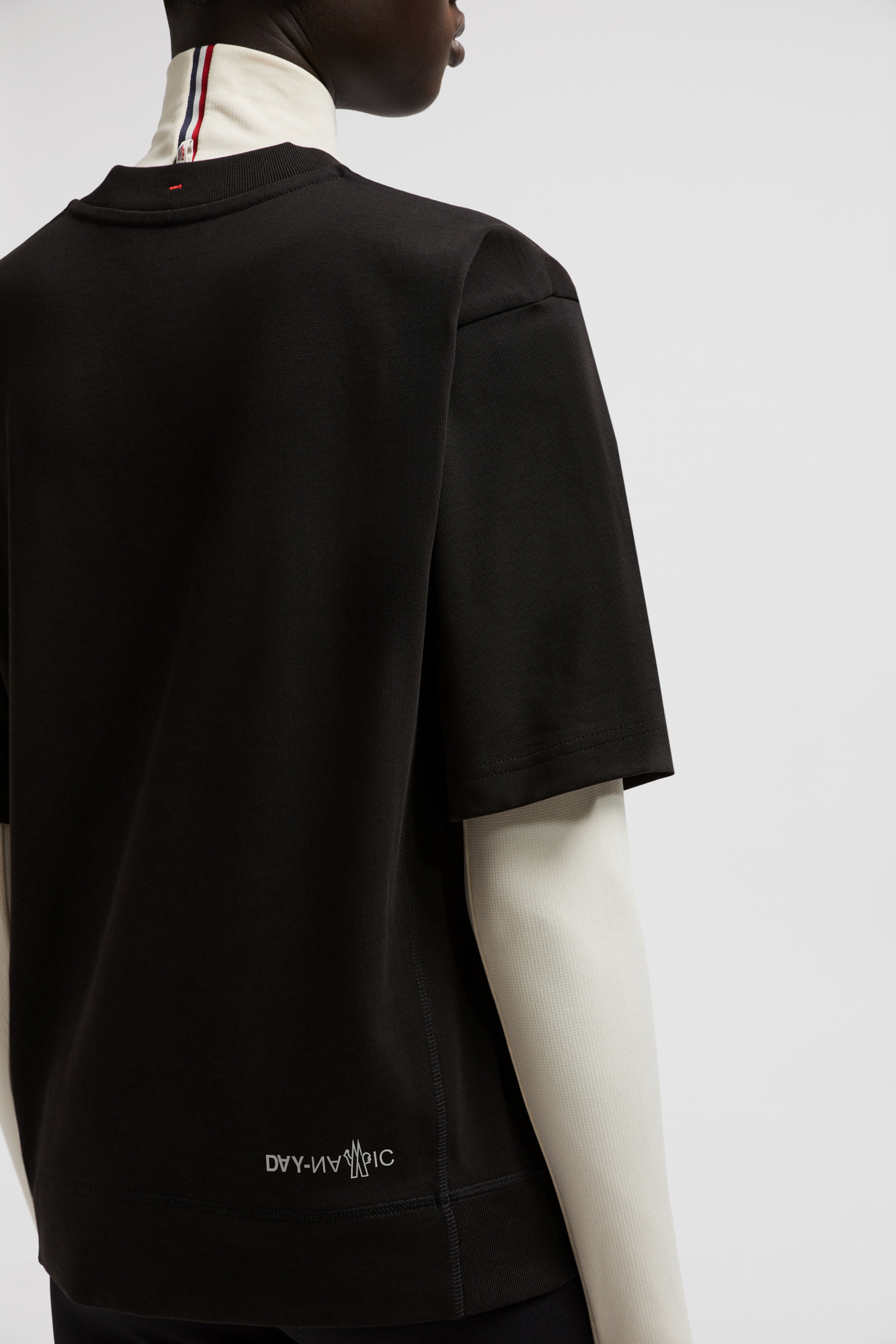 Moncler Branded Crew Neck Cotton Jersey T-shirt In Black