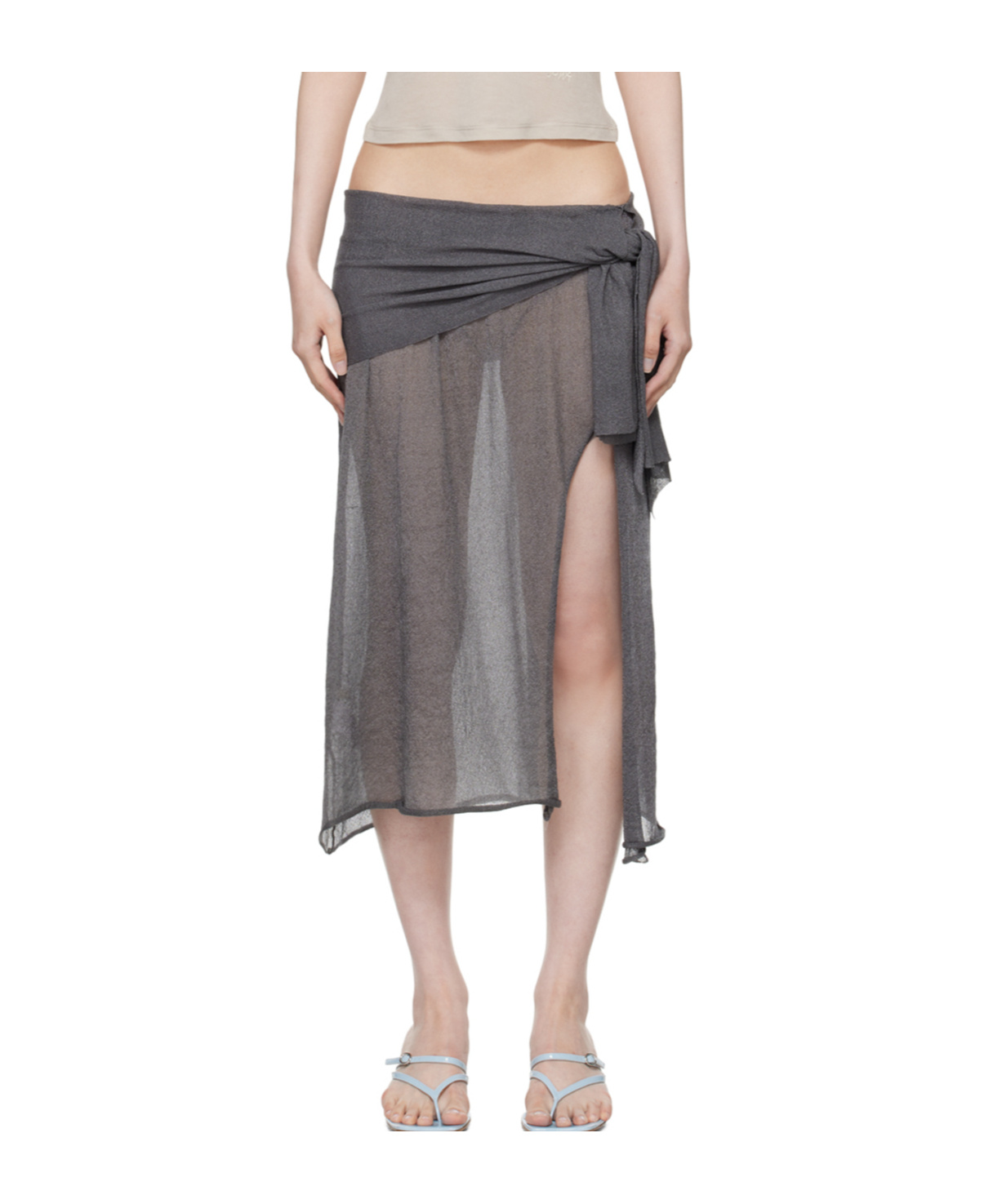 Paloma Wool Gray Dakota Midi Skirt