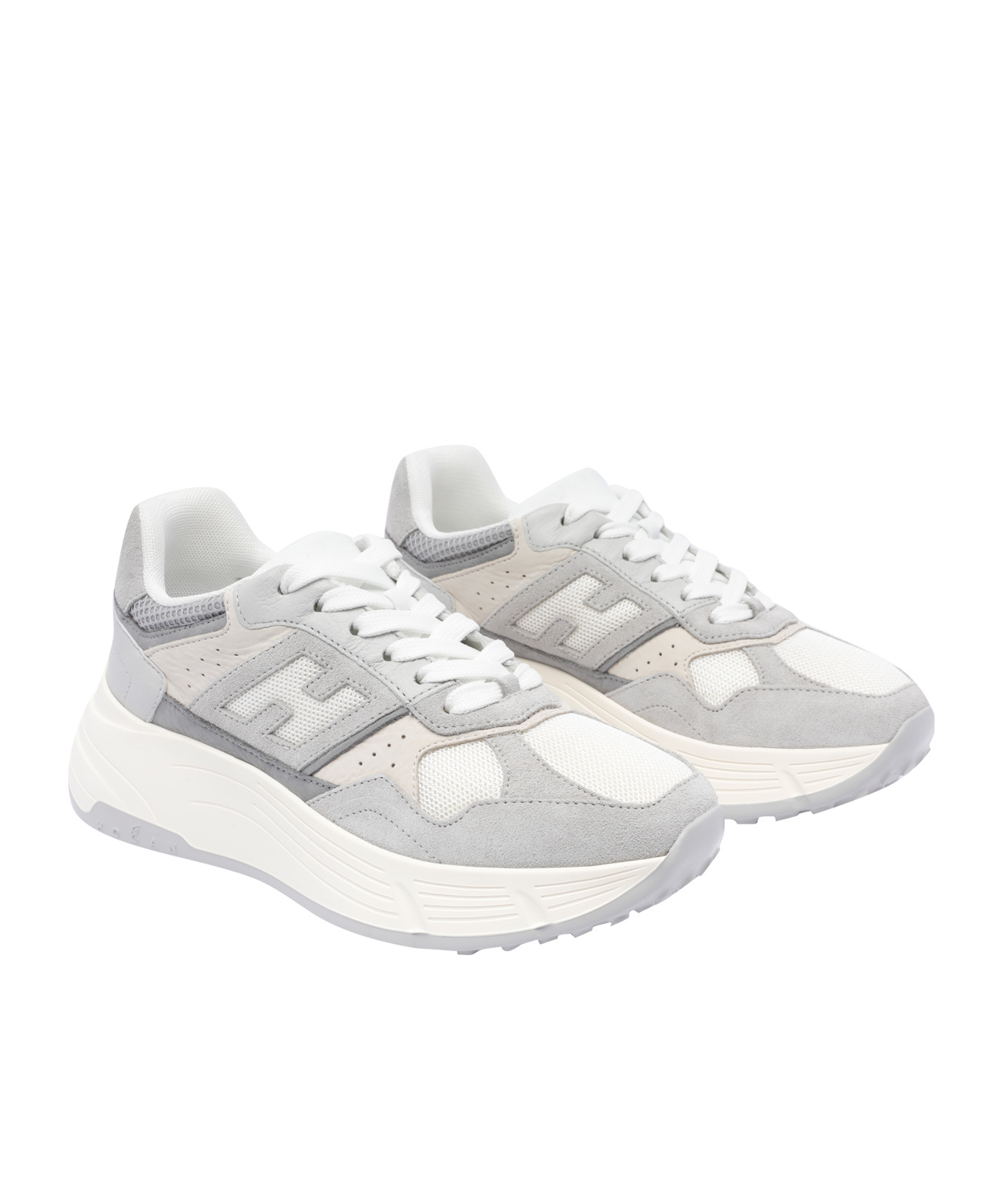 Hogan Low Top Sneakers With Suede And Leather In White