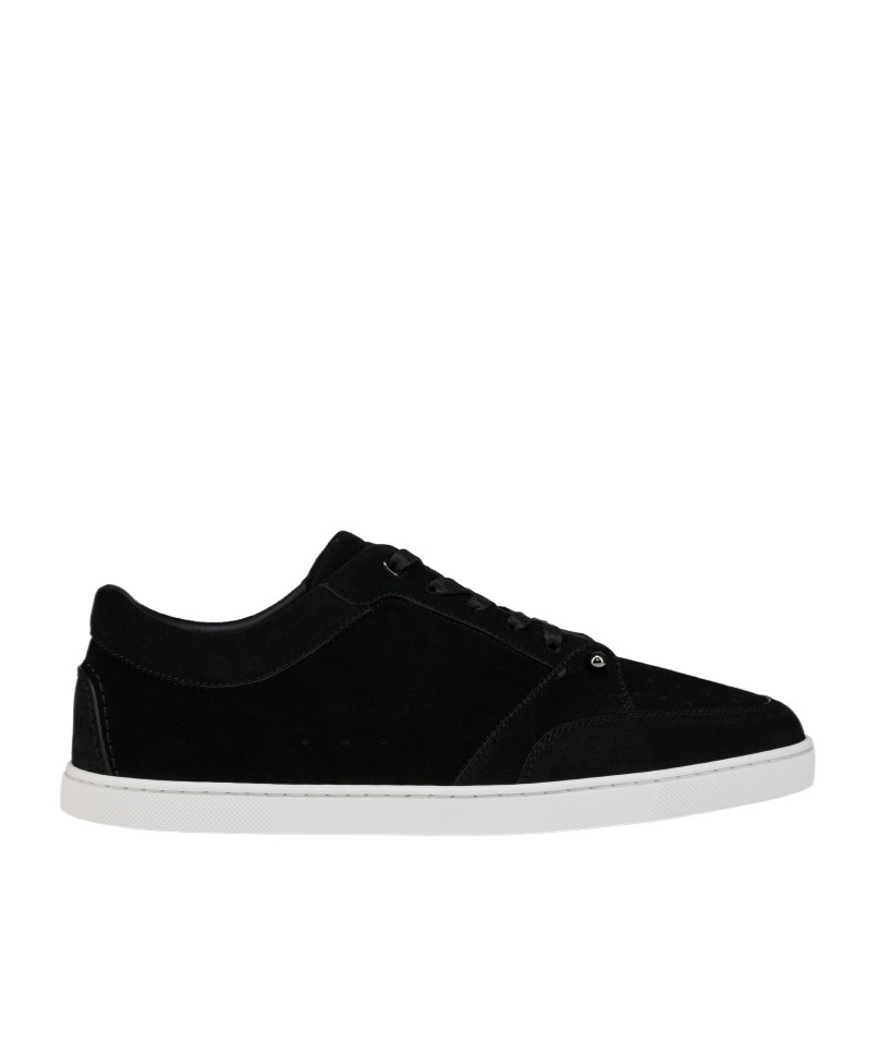 Christian Louboutin Chambelisneak Crosta Calf Leather Sneakers In Black