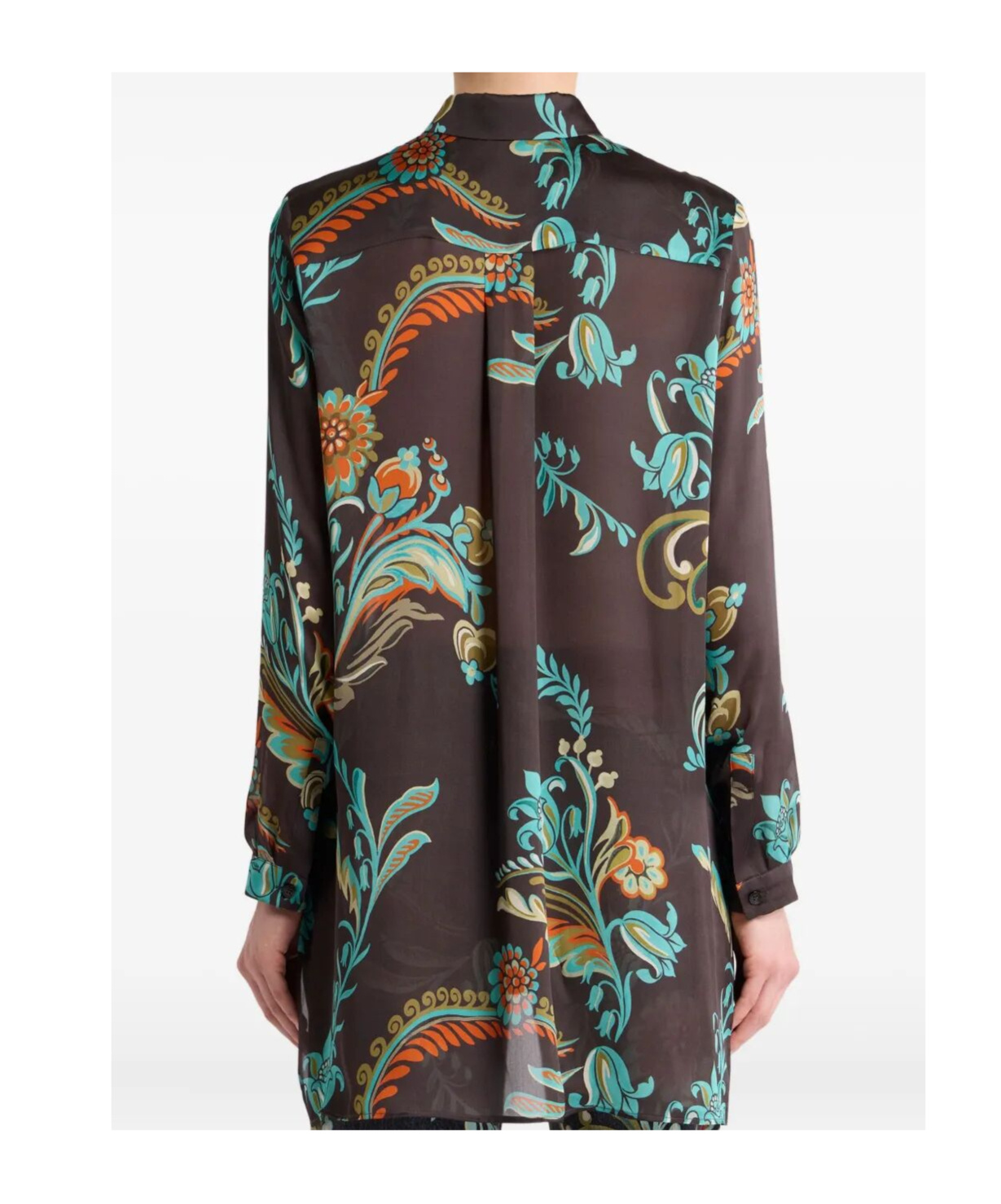 Etro Long Shirt With Daffodil Motif In Animal Print