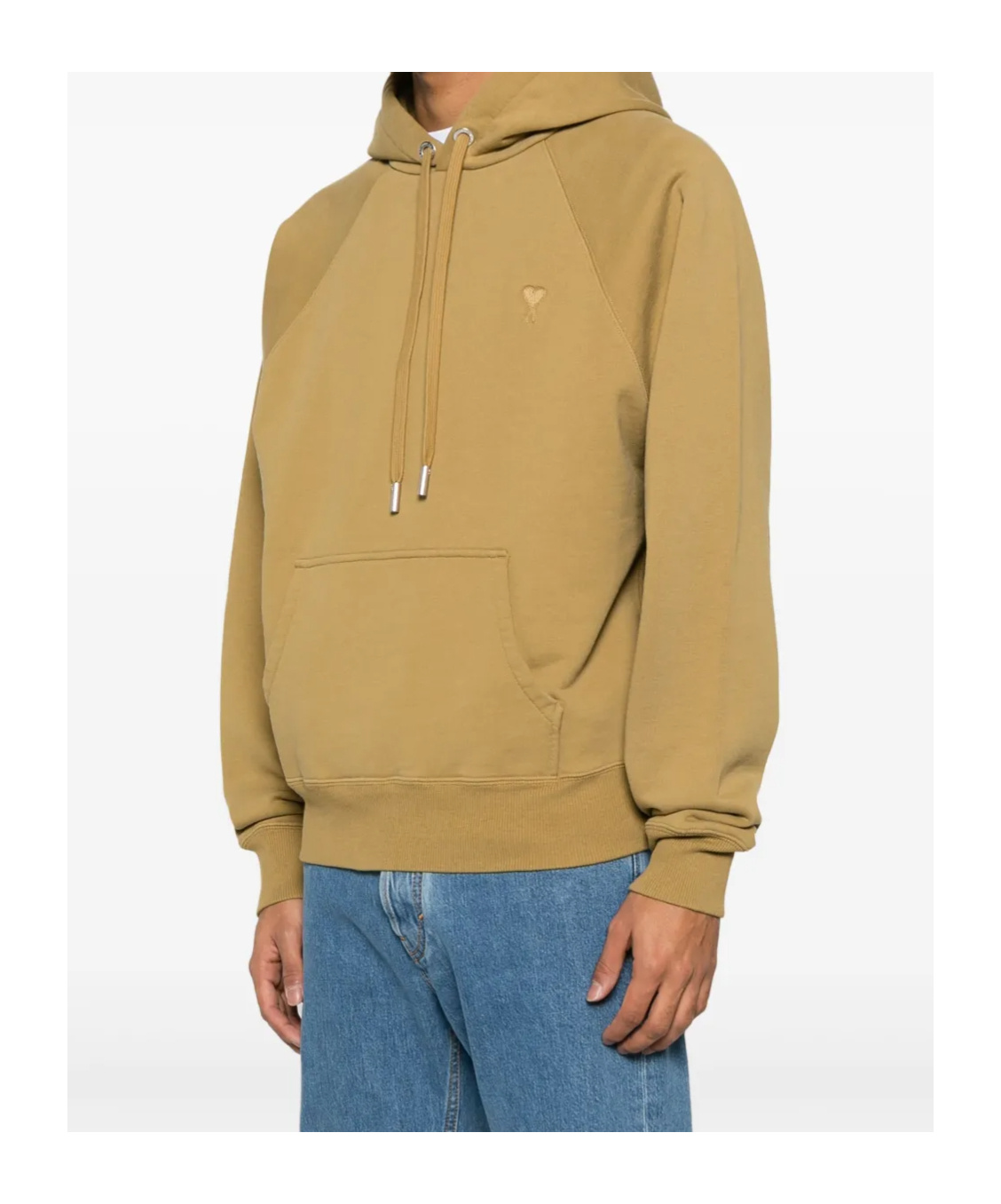 Ami Alexandre Mattiussi Long-sleeved Hooded Hoodie In Nude
