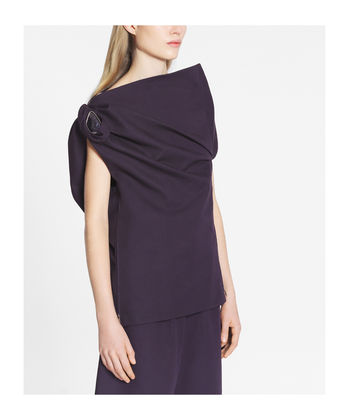 Lanvin Asymmetric Blouse In Black
