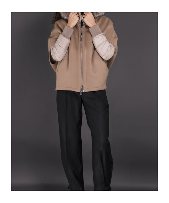 Moorer Hooded Down Jacket In Brown
