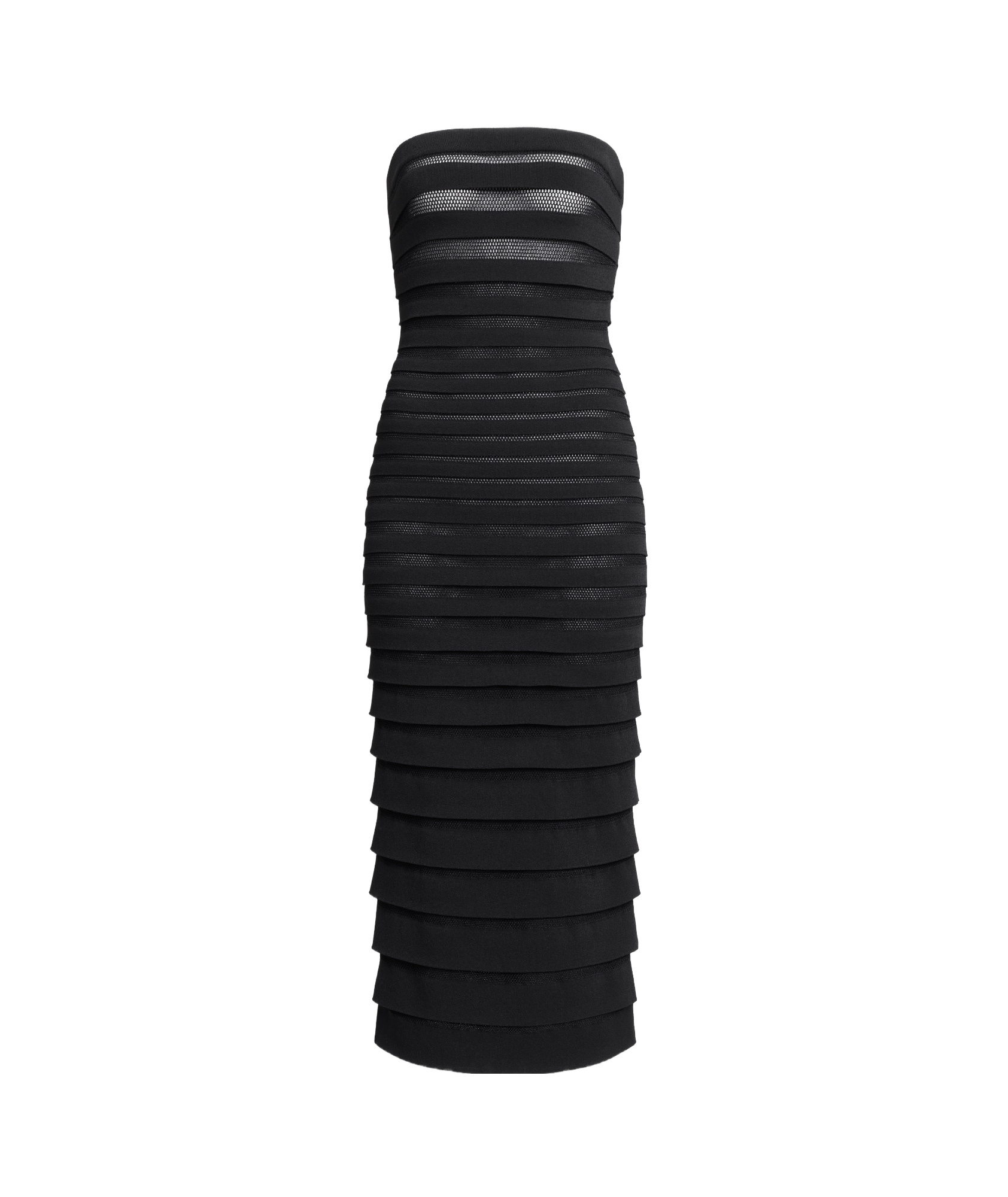 Alaïa 3d Stripe Midi Dress In Black