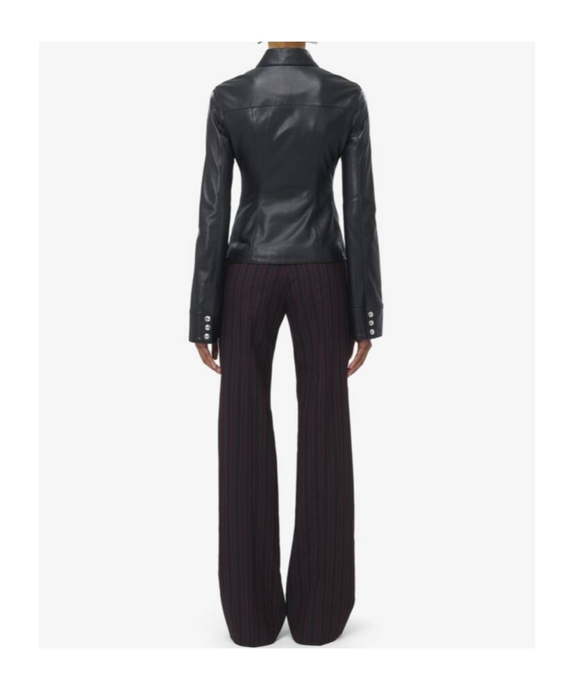 Alexander Mcqueen Leather Shirt In Black