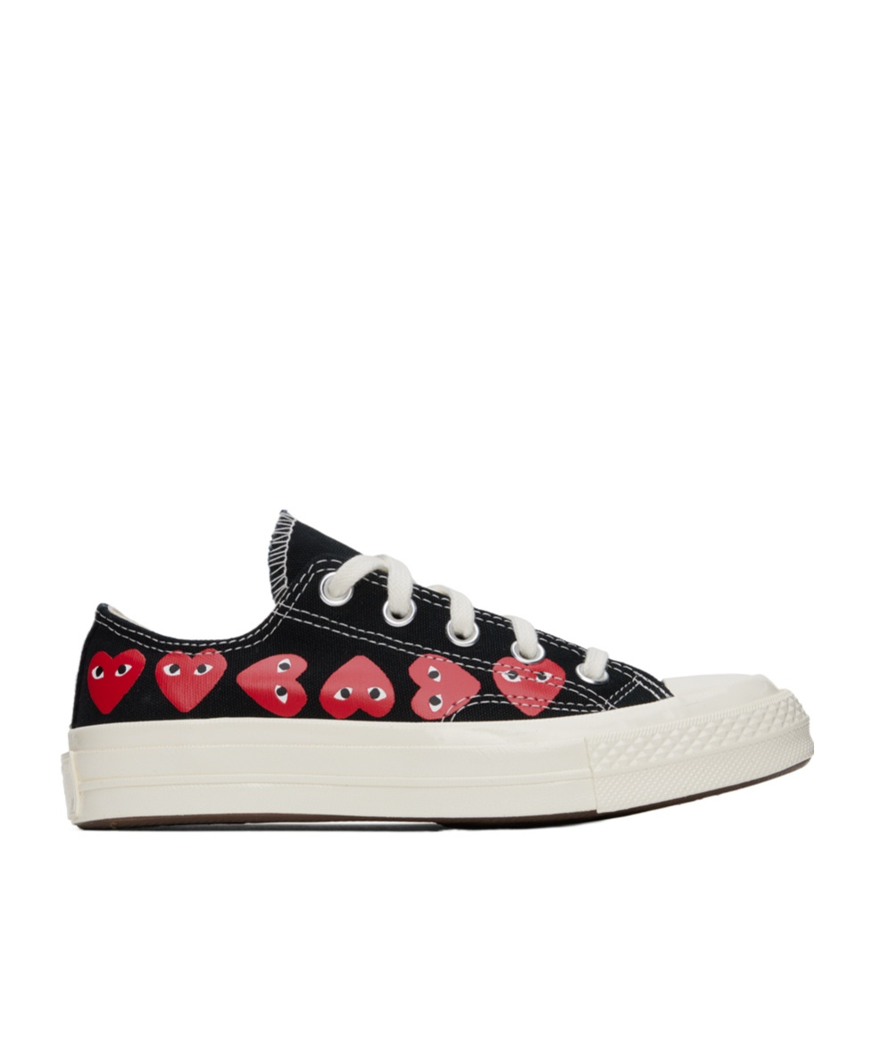 Comme Des Garçons Play X Converse Logo Low-cut Casual Shoes In White