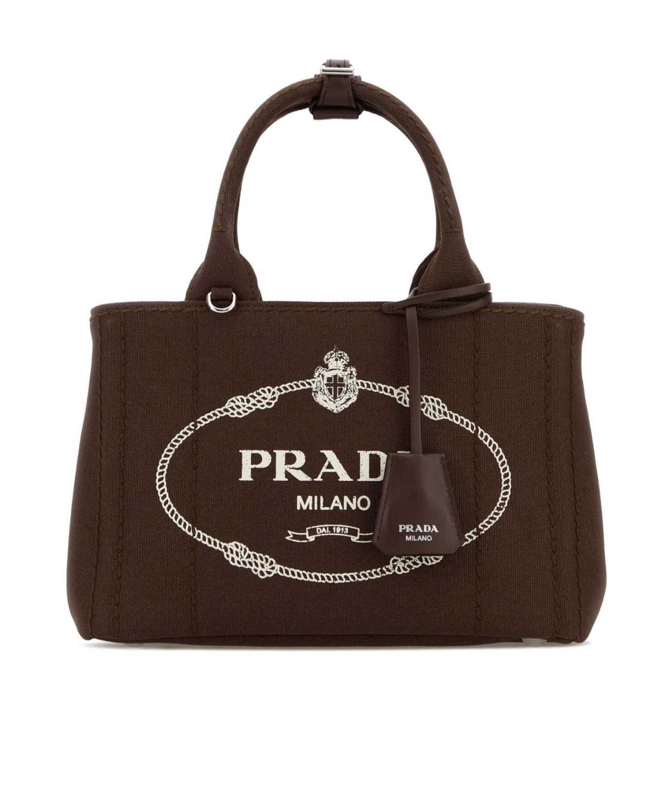 Prada Jardinière Logo Detailed Tote Bag In Brown