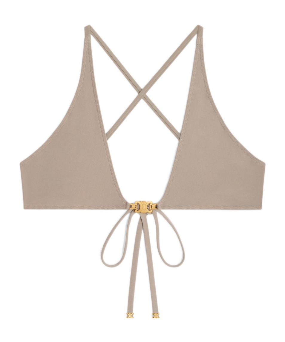Celine Trimphe Triangular Swimsuit In Nude