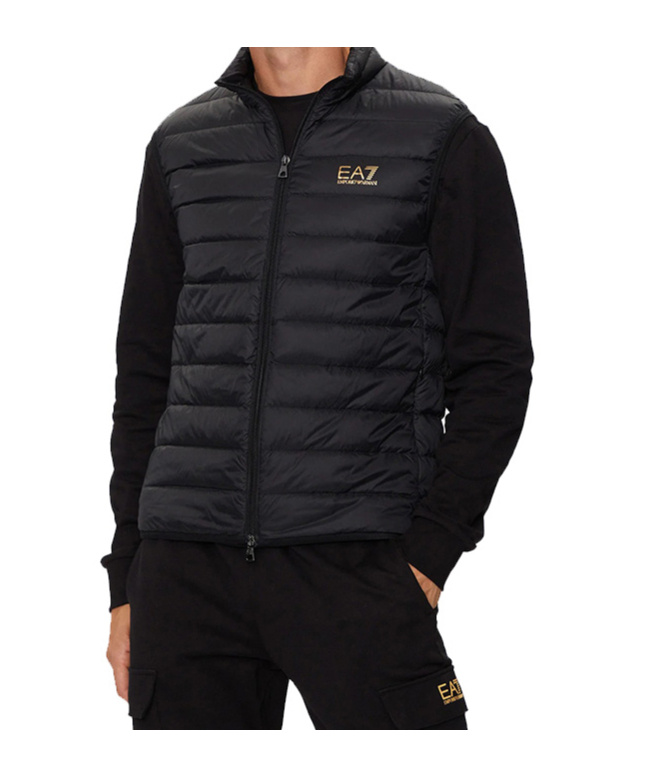 Ea7 Upright Neck Down Vest In Black