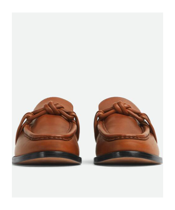 Bottega Veneta Leather Astaire Loafers Knot Detail In Brown