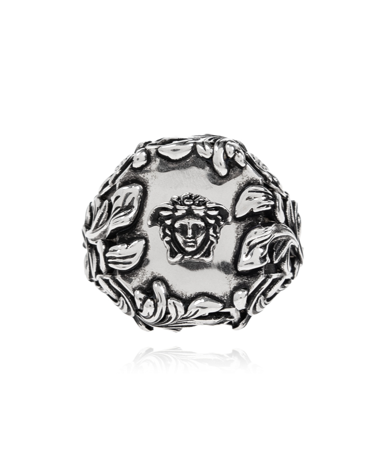 Versace Ring With Medusa Head Motif In Metallic