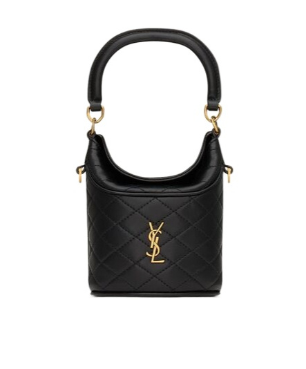 Saint Laurent Gaby Mini Bucket In Lambskin In Black