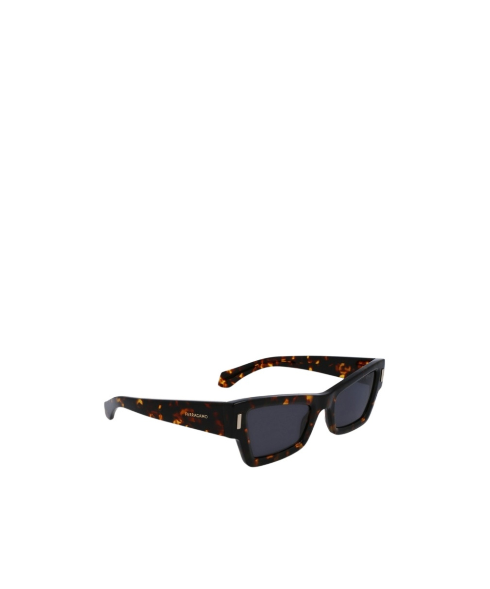 Ferragamo Rivets 53mm Modified Rectangular Sunglasses In Brown