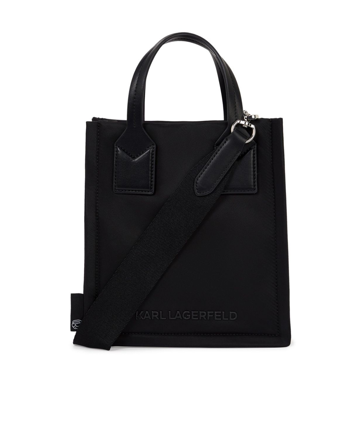 Shop Karl Lagerfeld Small Ikonik Karl Tote Bag In Black