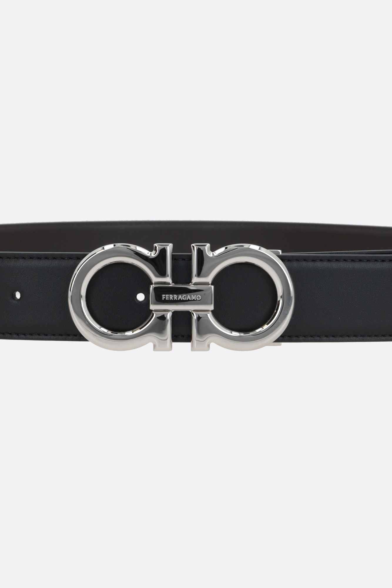 Ferragamo Adjustable Waist Belt In Black