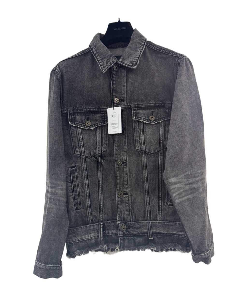 We11 Done Belted Denim Jacket In Black