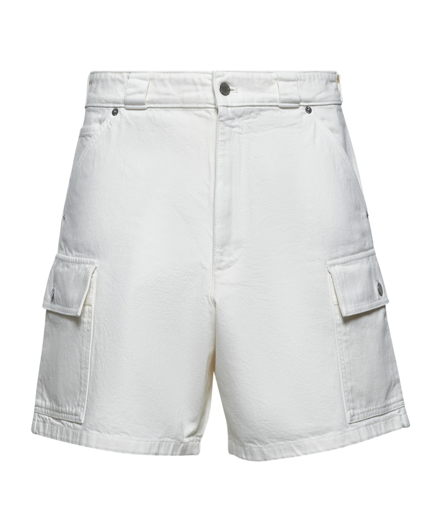 Prada White Denim Cargo Bermuda Shorts In White