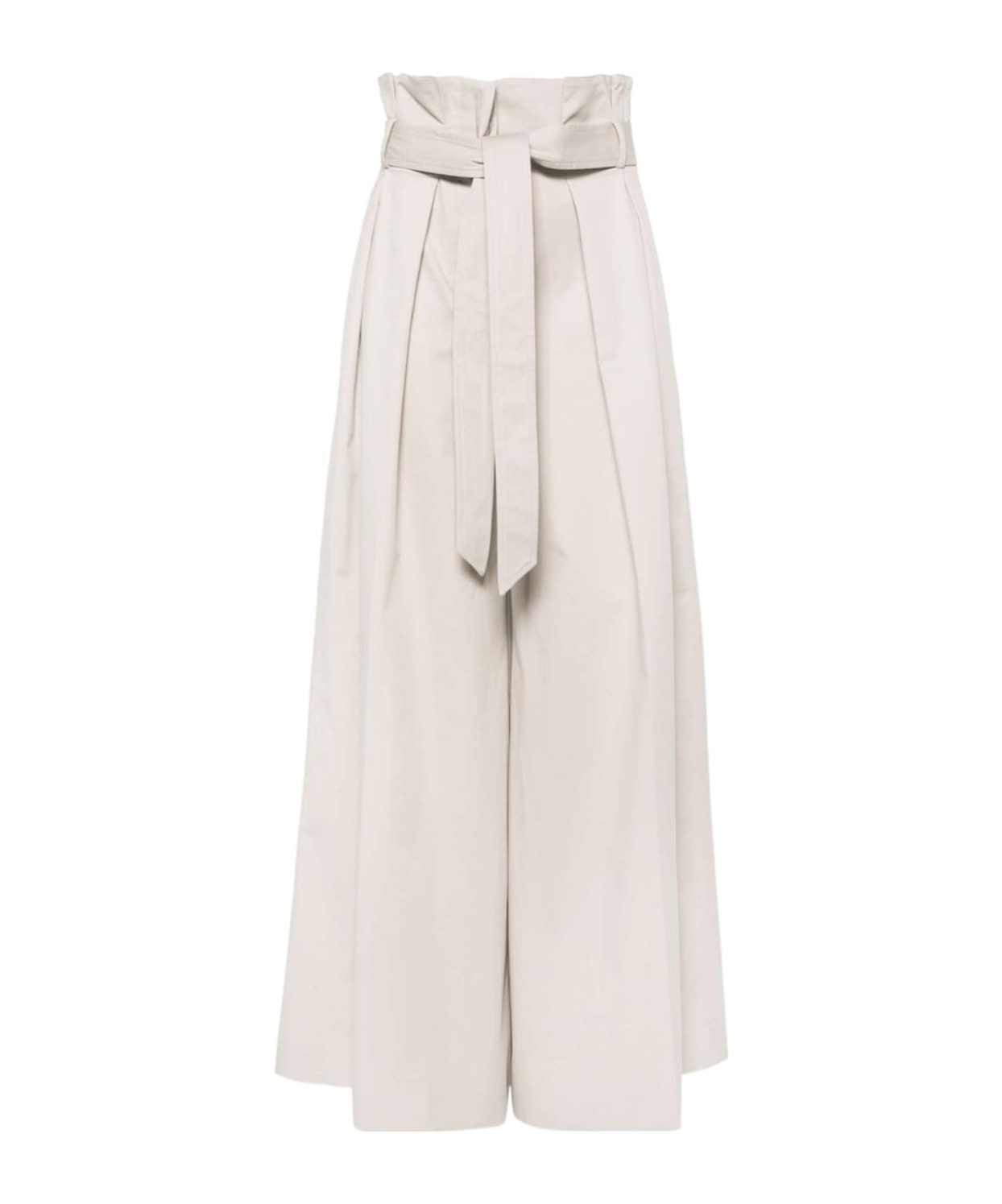 Moschino Pleated Twill Wide Trousers In White