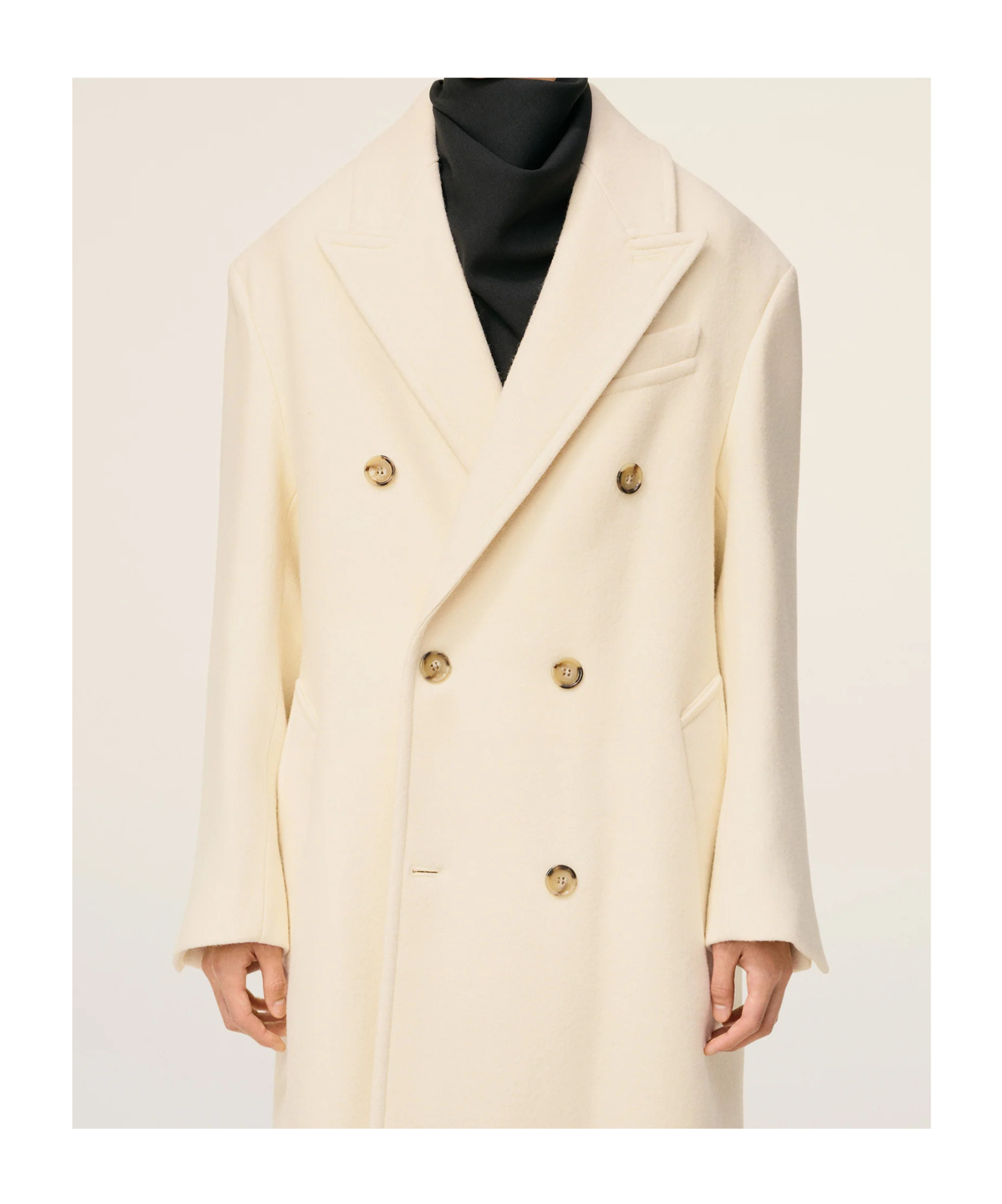 Ami Alexandre Mattiussi White Wool Double Breasted Long Coat White In Neutral