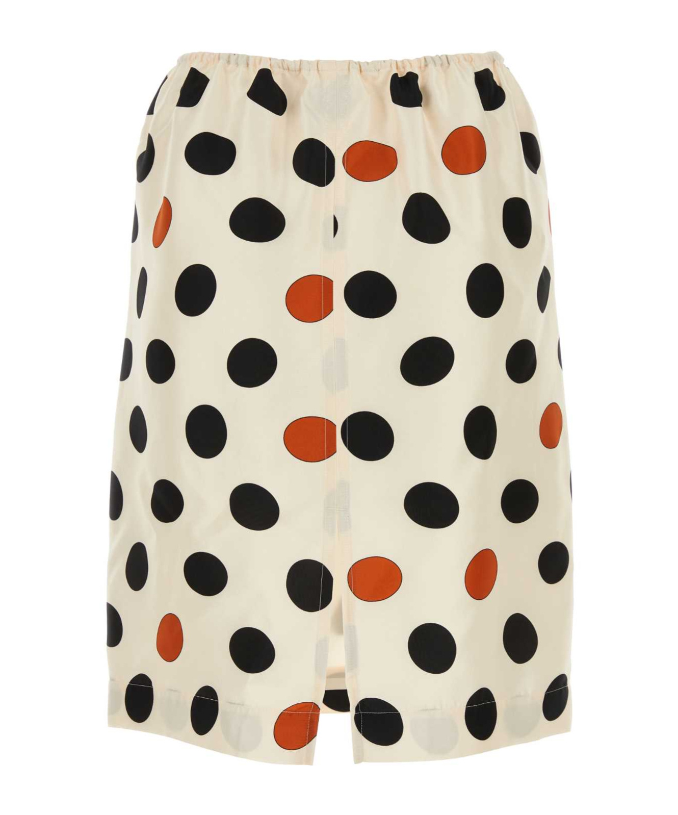 Bottega Veneta Silk Skirt With Polka Dot Pattern And Elastic Waistband In White