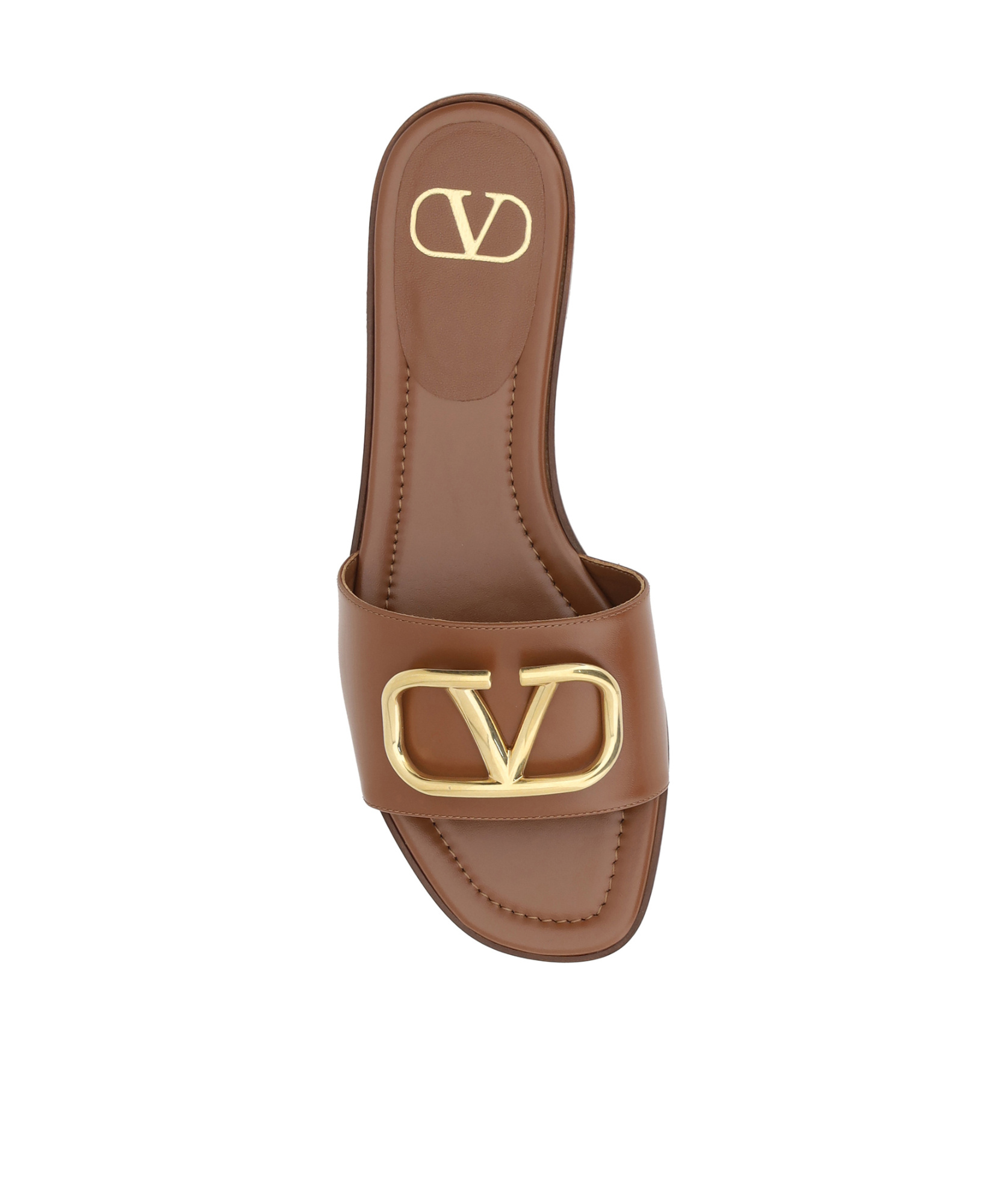 Valentino Vlogo Sandals In Brown