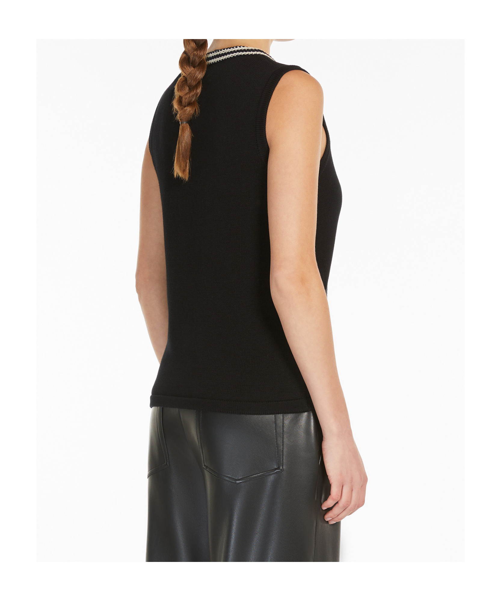 Max Mara Cotton Top In Black