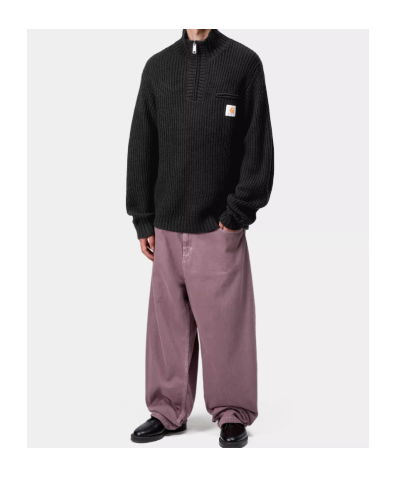 Carhartt Wool Blend Half-zip Sweater In Black