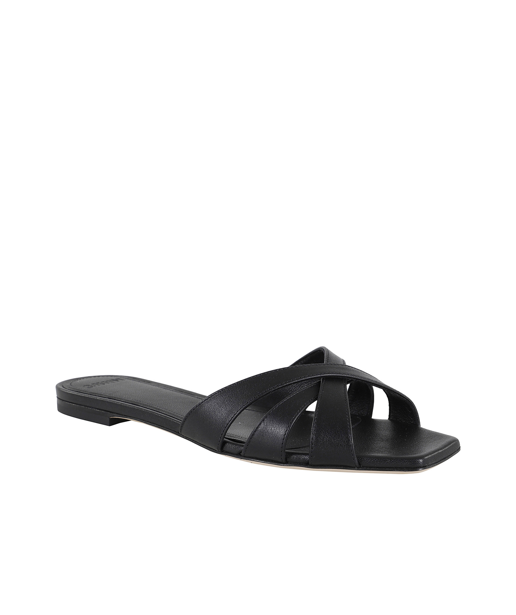 3juin Nerea Woven Strap Calf Leather Sandals In Black
