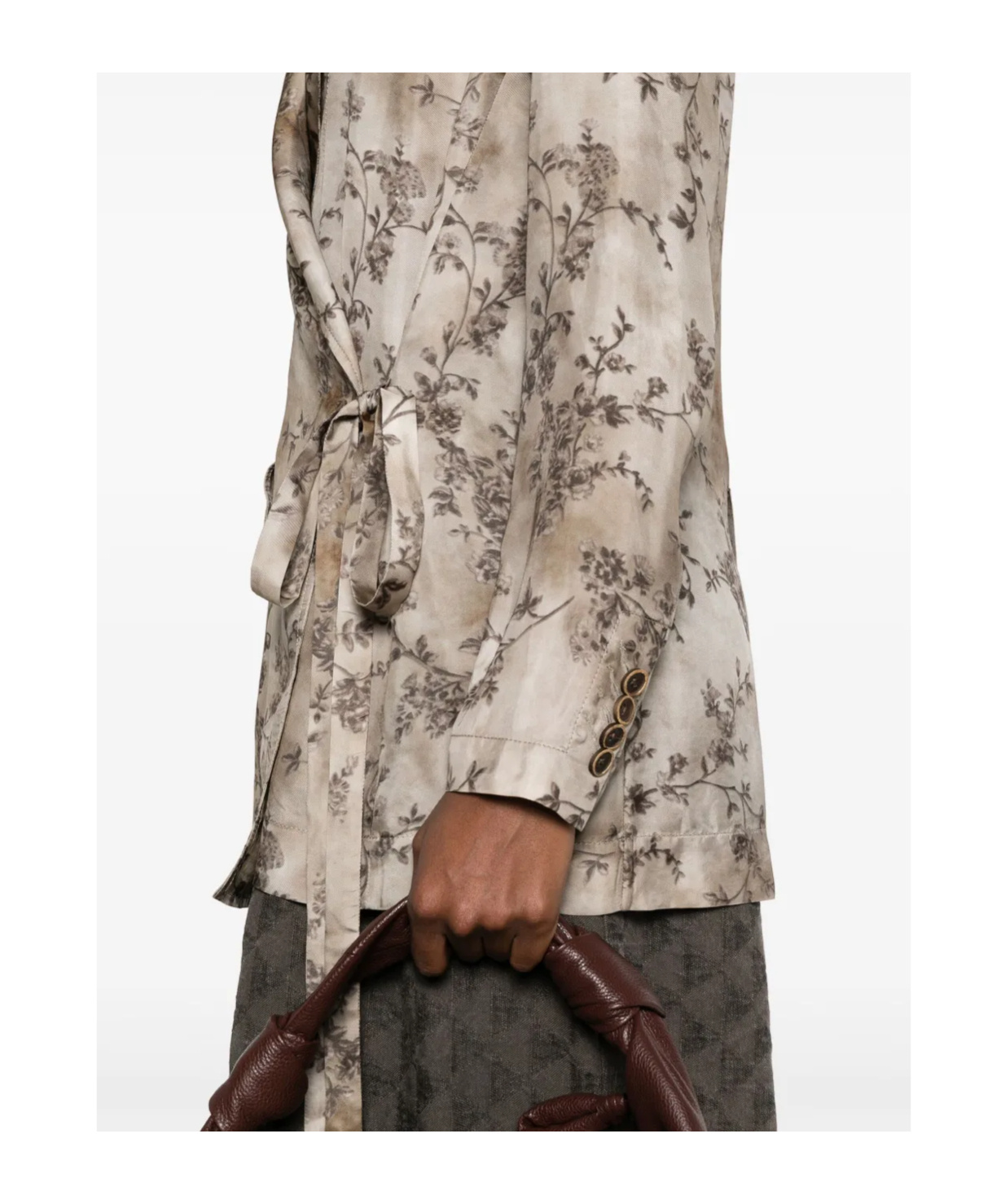 Uma Wang Khloe Jacket In Viscose And Cupro In Dirty White/gray