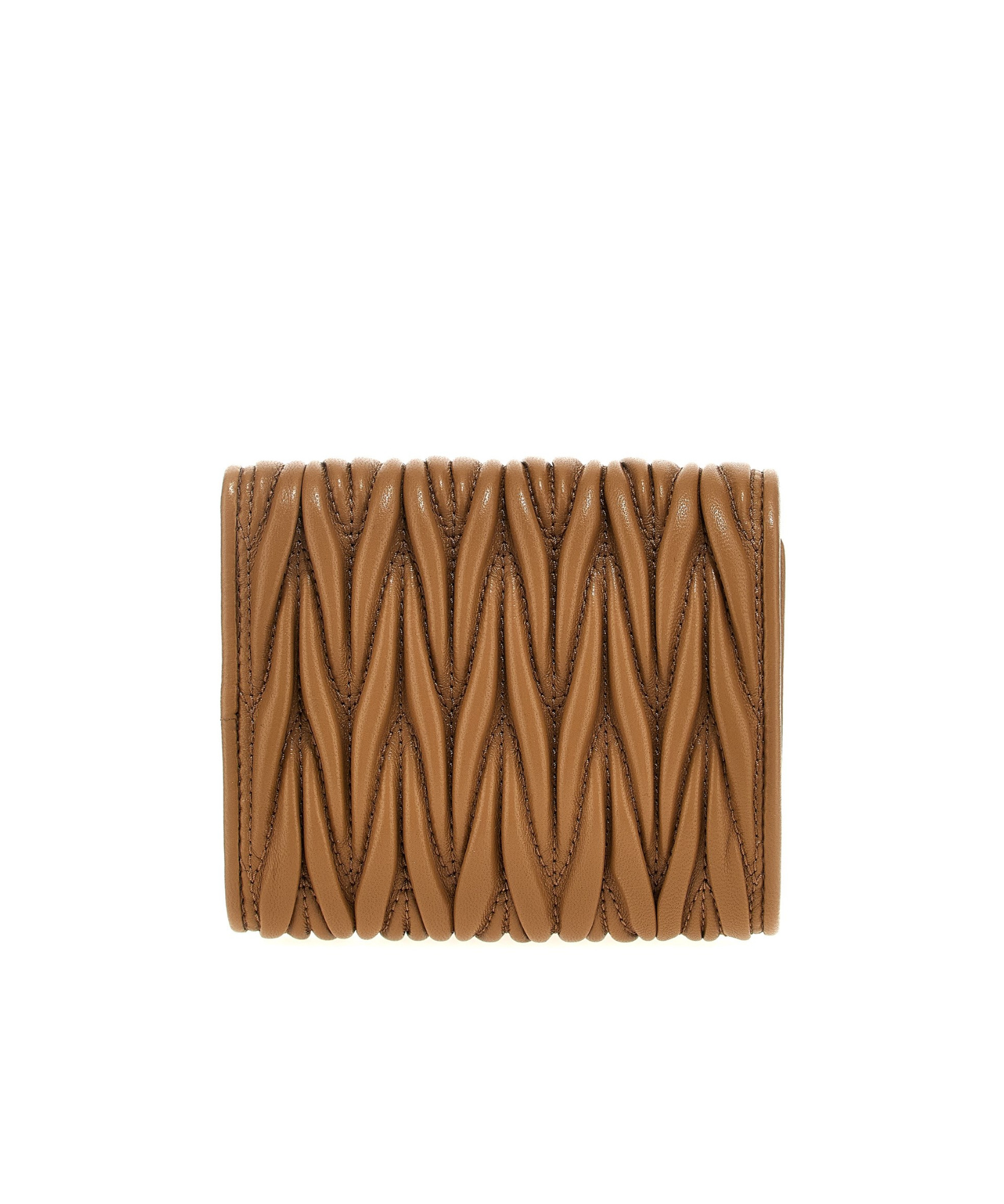 Miu Miu Small Folding Wallet In Brown