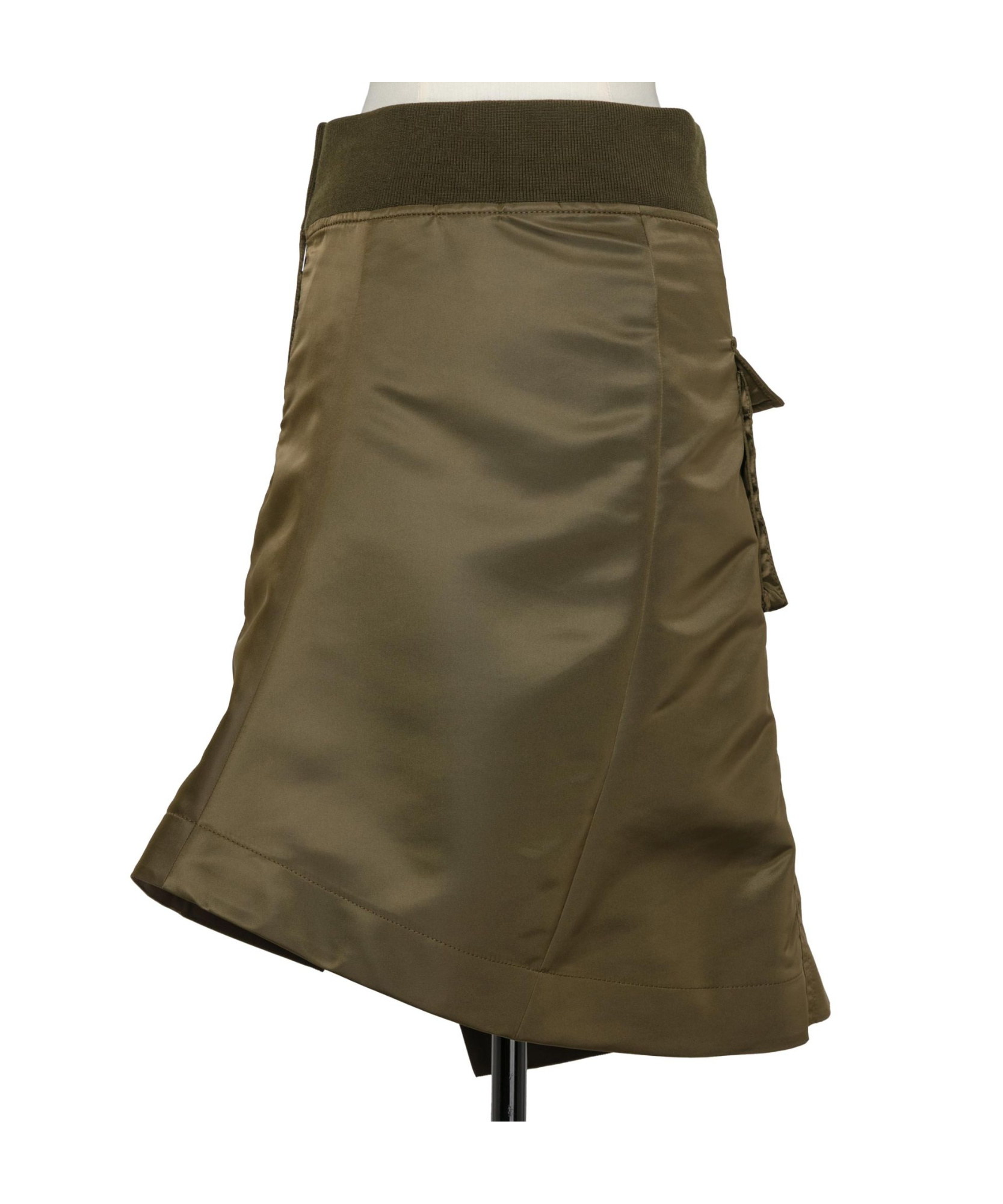 Sacai Front-slit Asymmetric Midi Skirt In Green