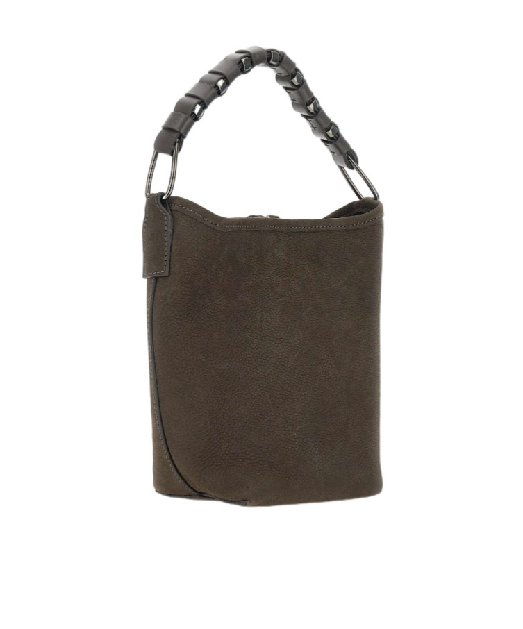 Gianni Chiarini Logo Patch Drawstring Shoulder Bag In Brown