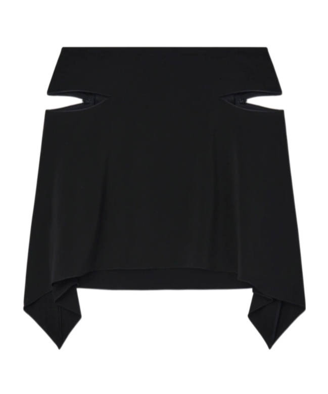Shop Courrèges Cut-out Draped Miniskirt In Black