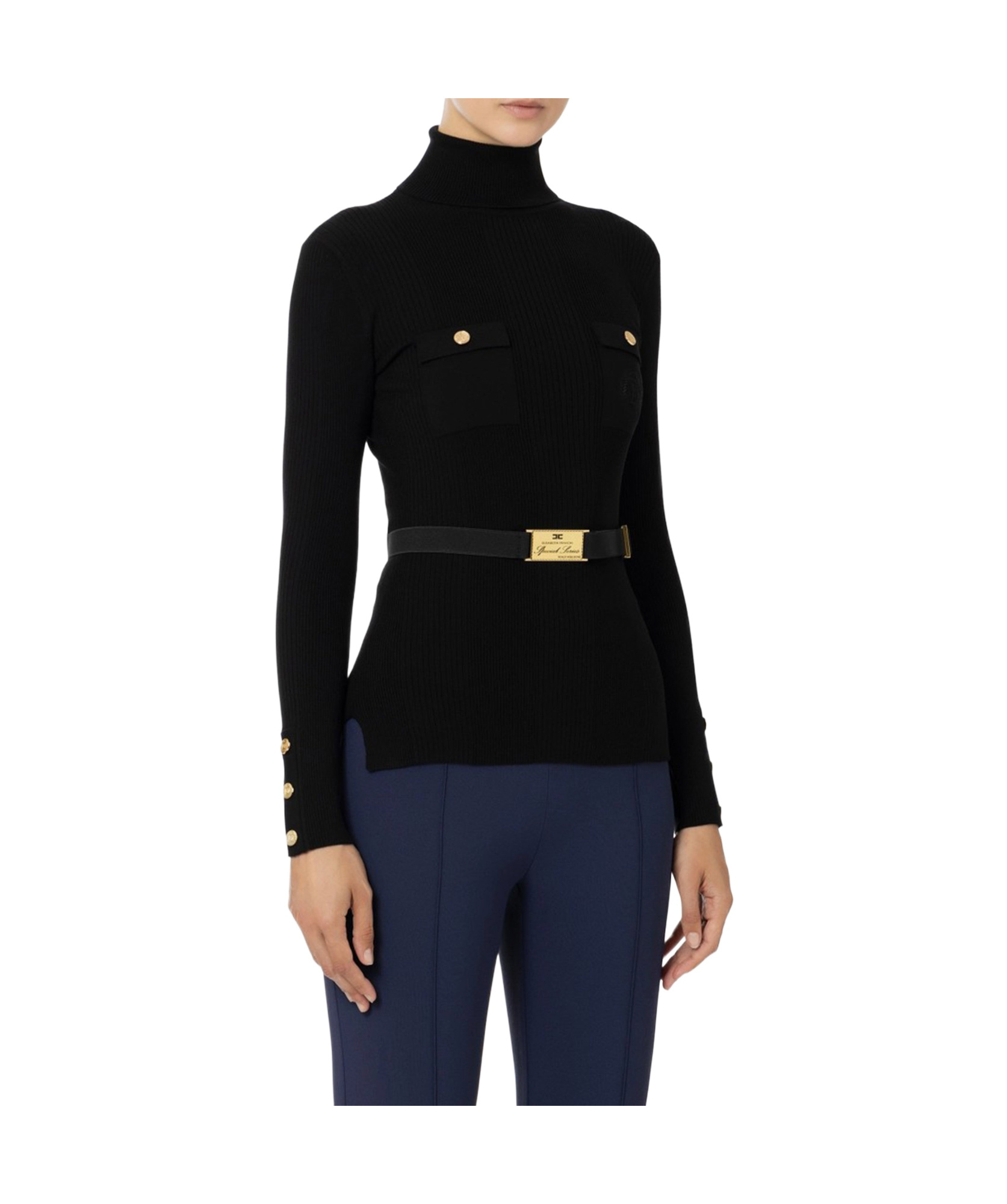 Elisabetta Franchi Logo-embroidered Jumper In Black