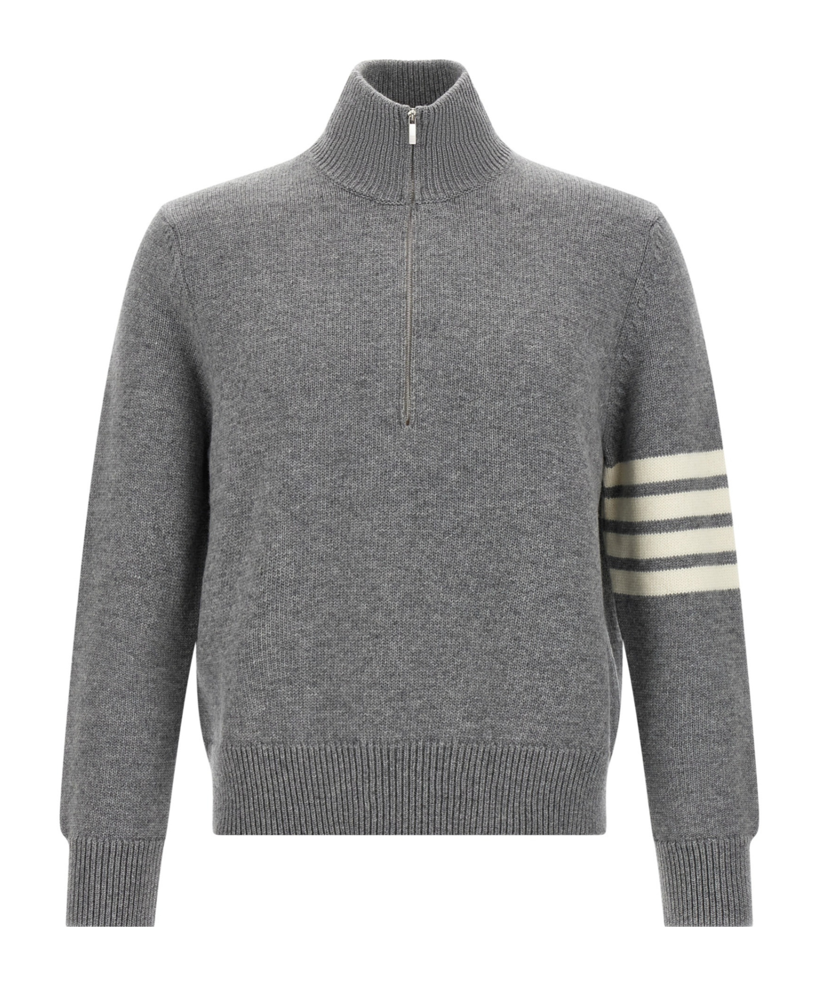 Thom Browne 4bar Half Zip Sweater Sweaters And Cardigans Gray In Gray