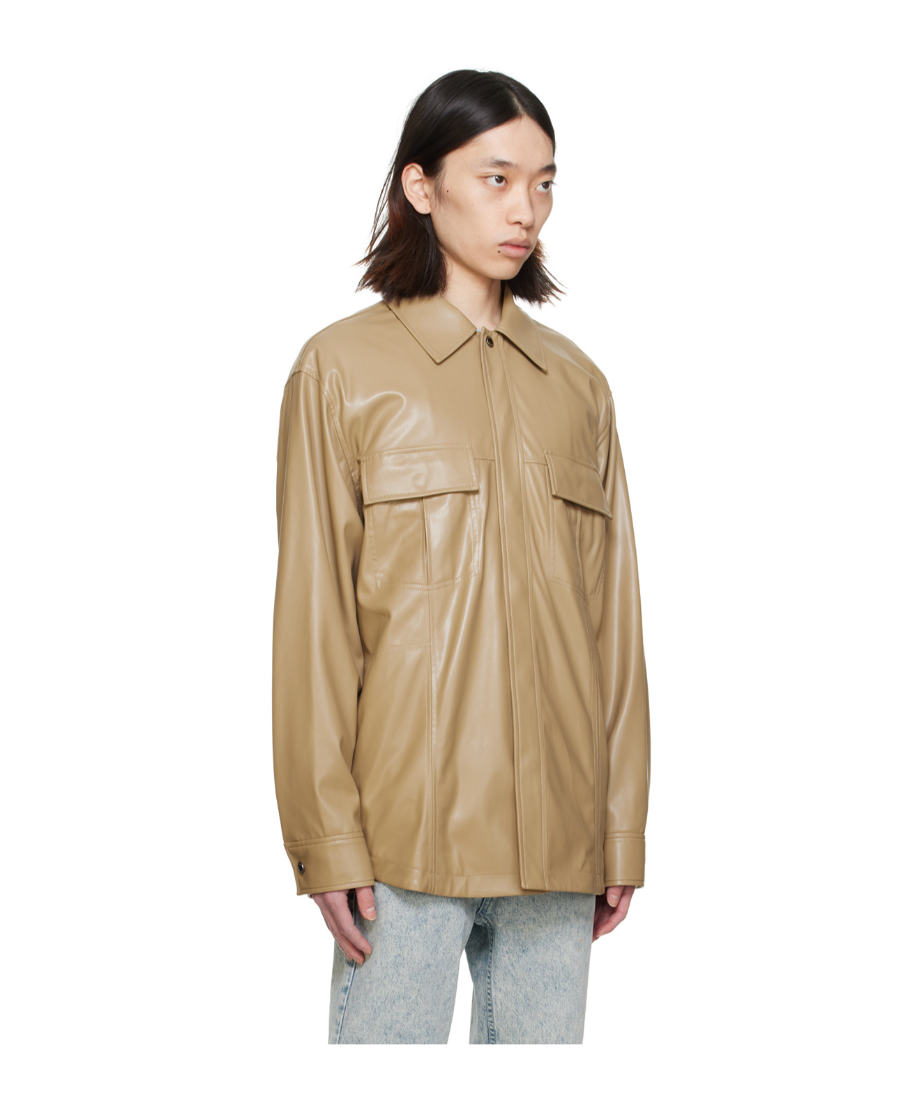 Wooyoungmi Point-neck Long-sleeved Shirt In Brown
