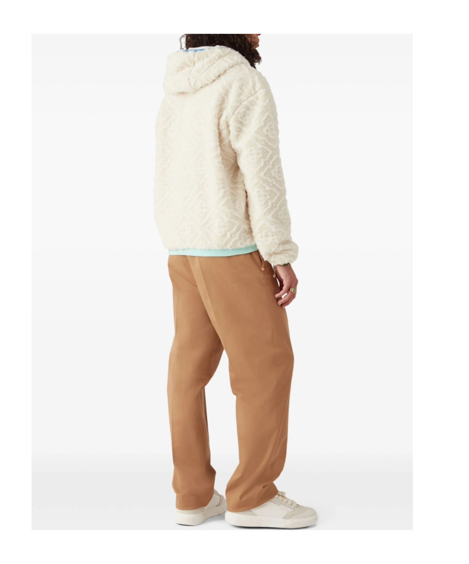 Casablanca Monogram Jacquard Oversized Fleece Jacket In White
