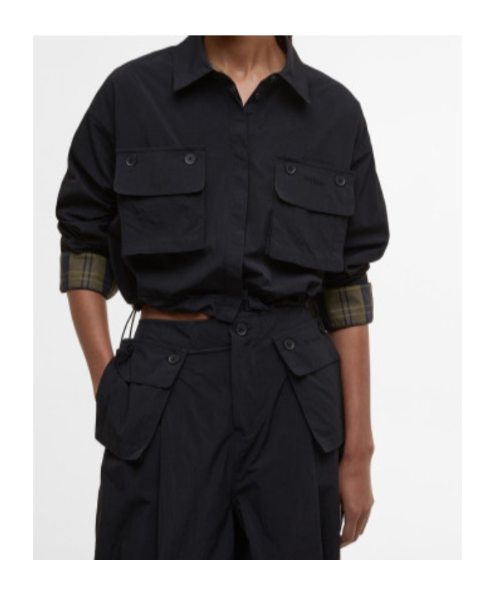 Barbour Klara Cropped Shirt In Black