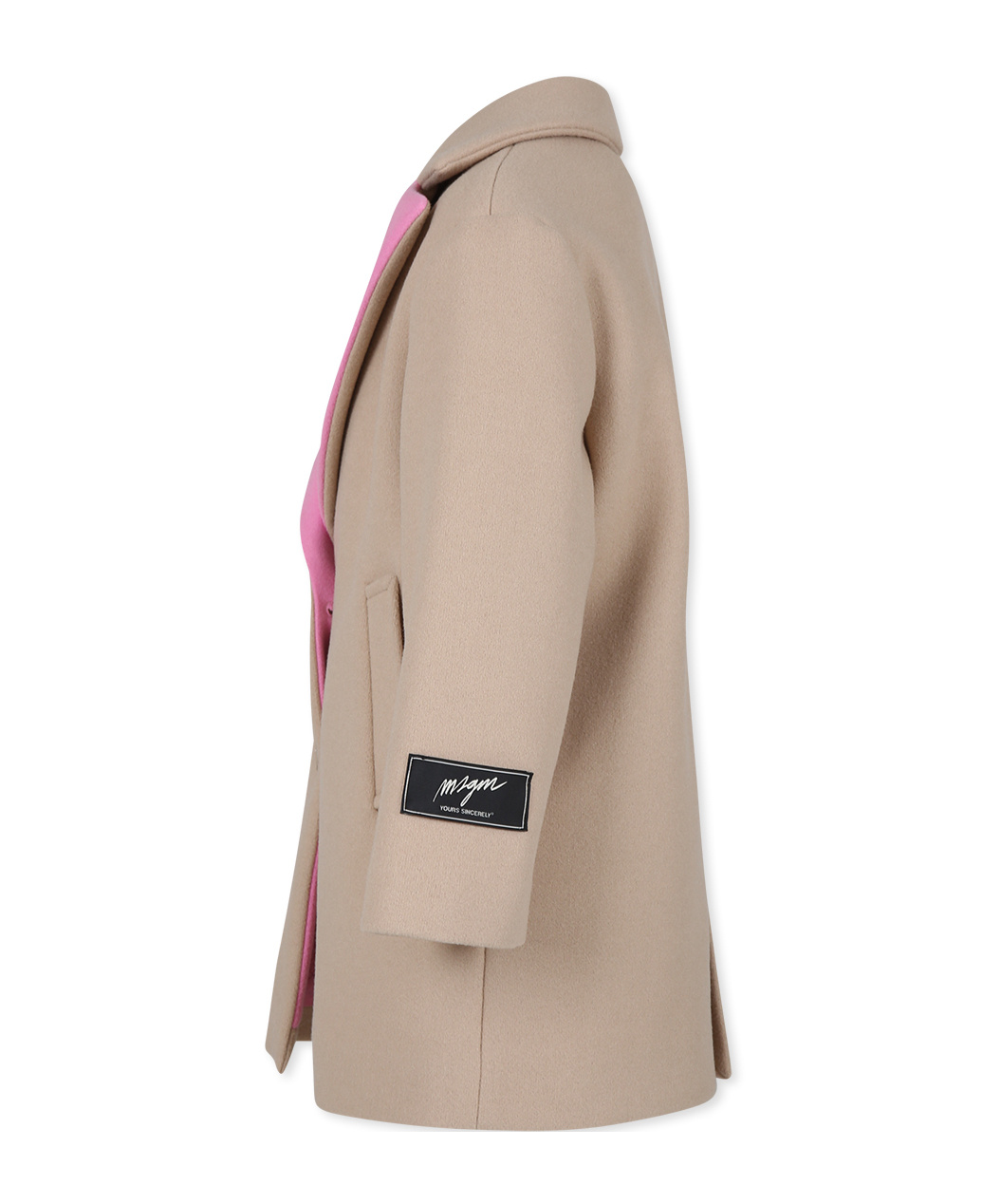 MSGM COLOUR-BLOCK FELTED COAT
