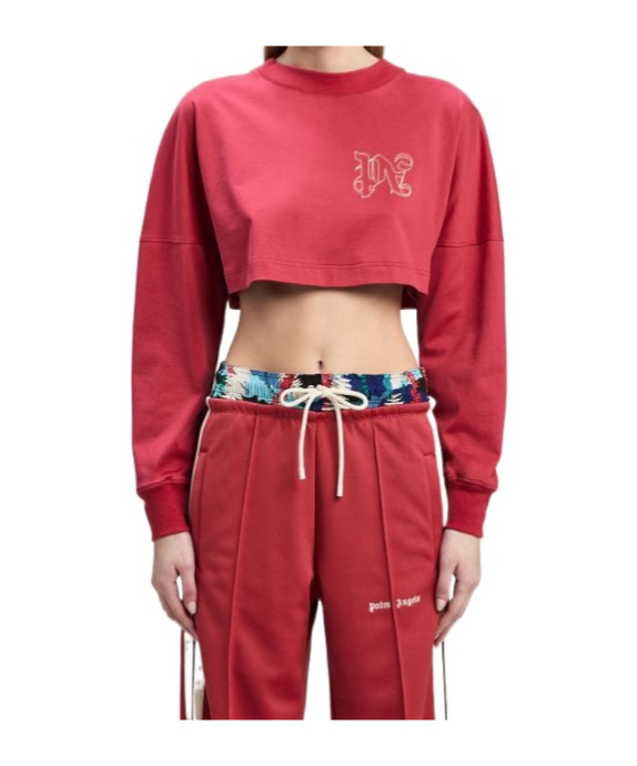 Palm Angels Short Two-letter T-shirt In Red