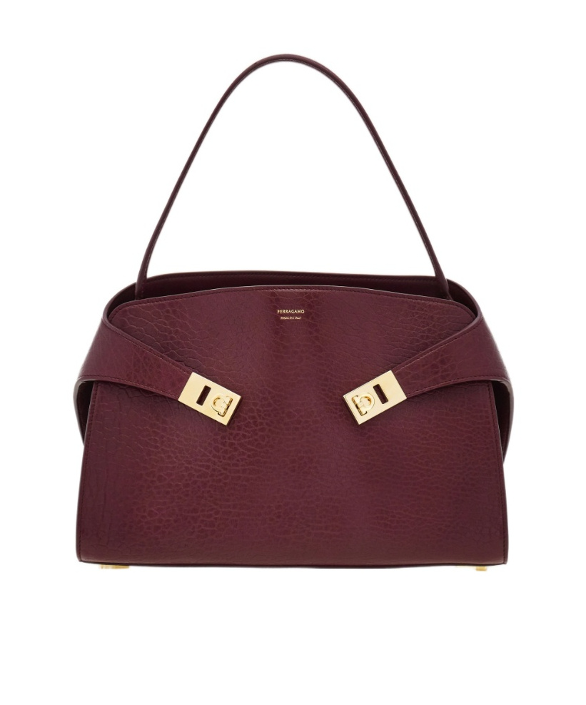 Ferragamo Hug Soft Shoulder Bag (m) In Purple
