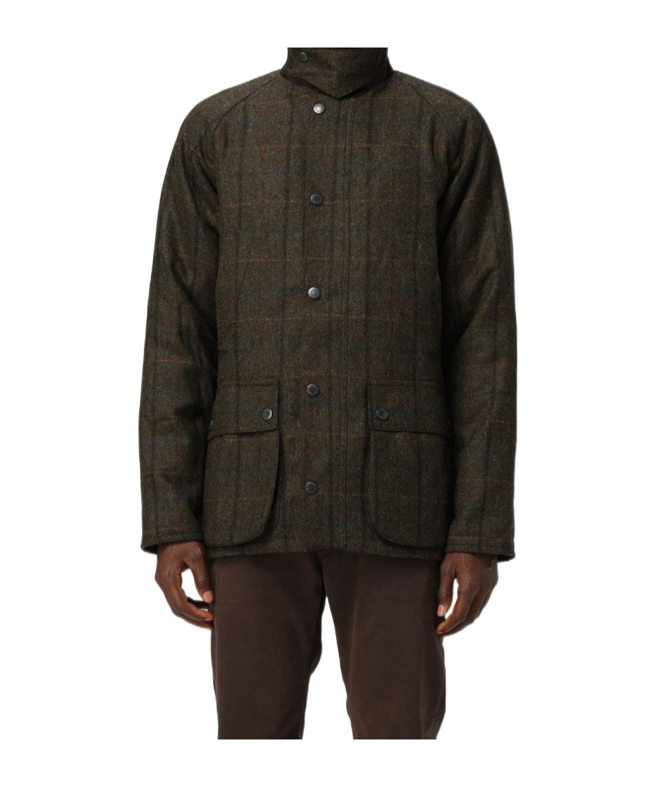 Barbour Bedale Check Wool Jacket In Green