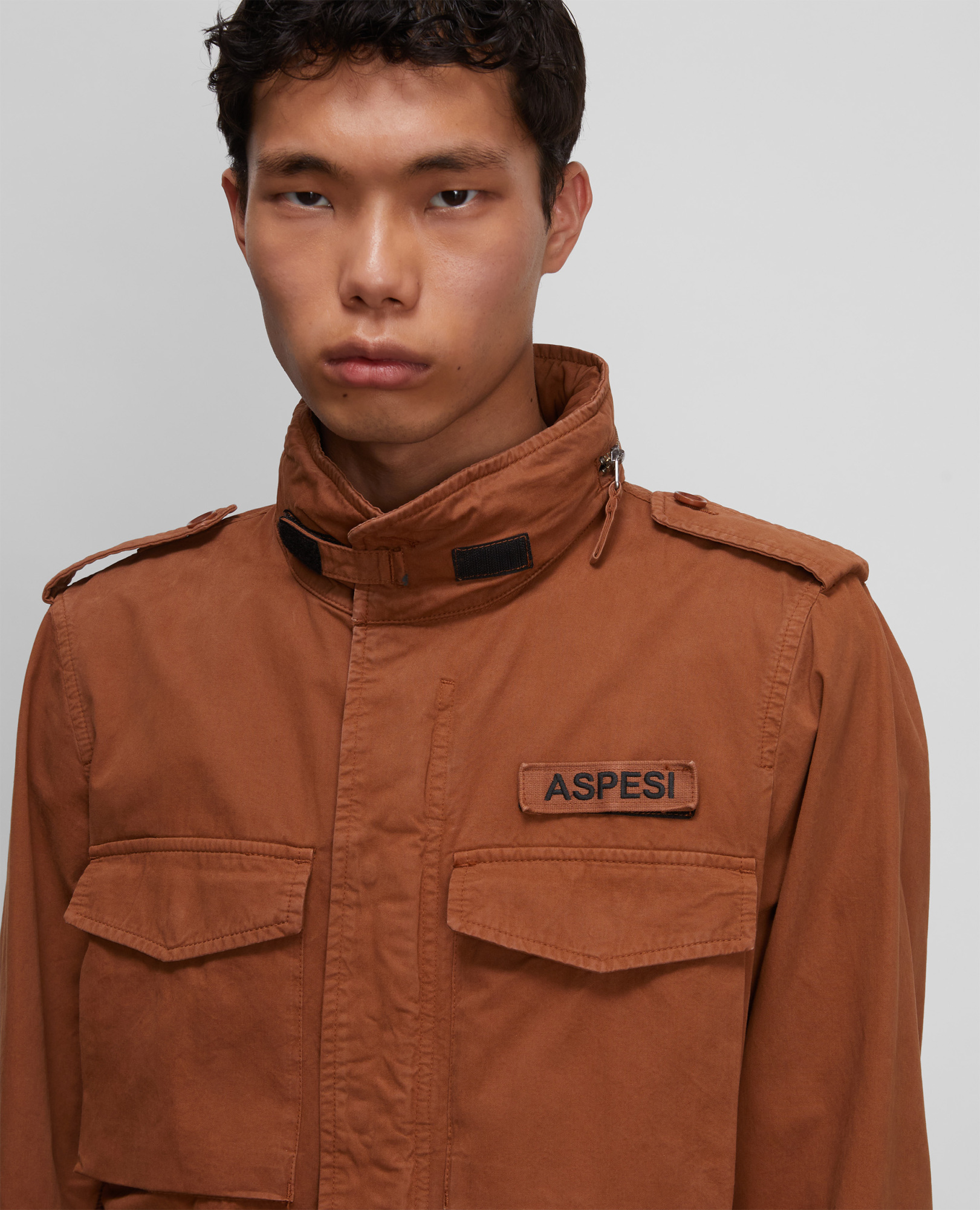 Aspesi Long-sleeved Casual Jacket In Brown