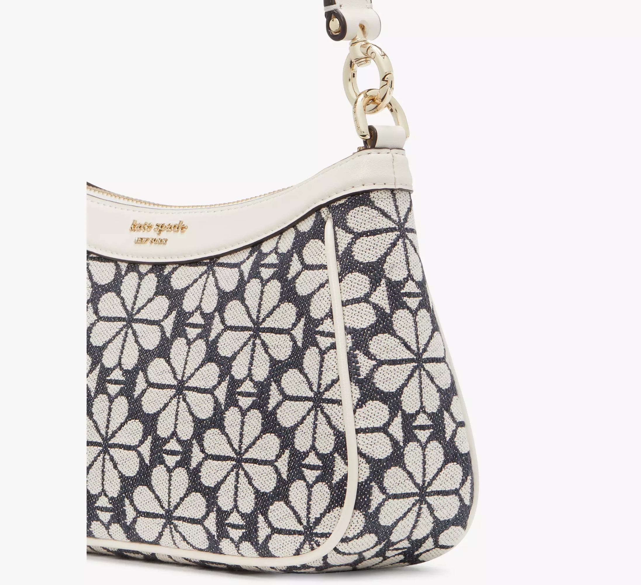 Kate Spade Floral Jacquard Crossbody Bag In White