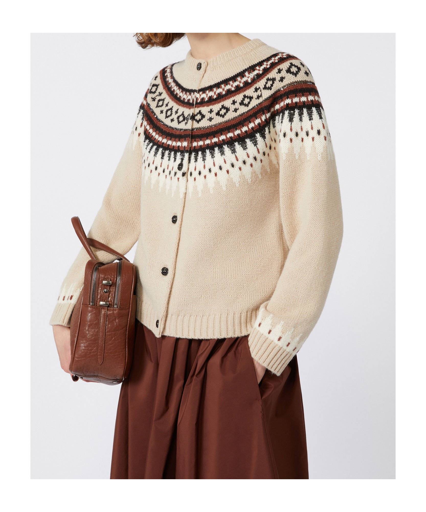 Weekend Max Mara Crew Neck Long Sleeve Sweater In Neutral