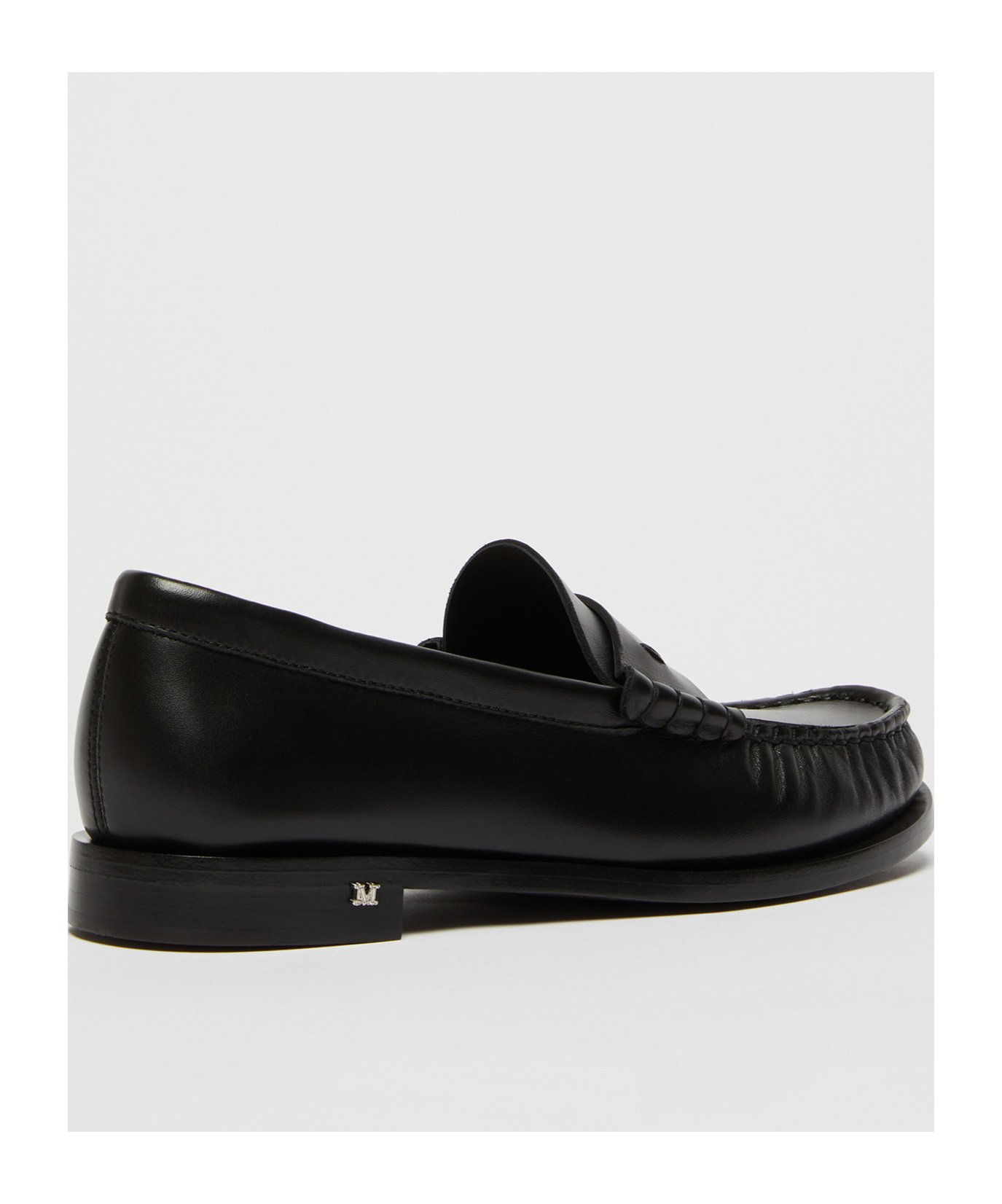 Max Mara 20mm Mm Leather Loafers In Black
