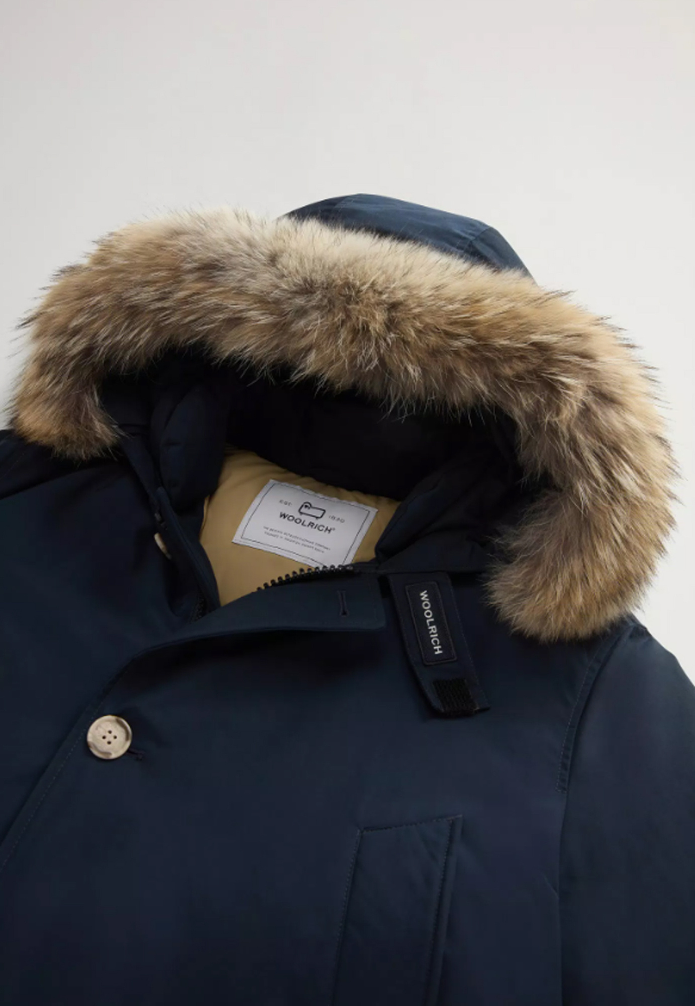 Woolrich Arctic Detachable Fur Anorak In Blue